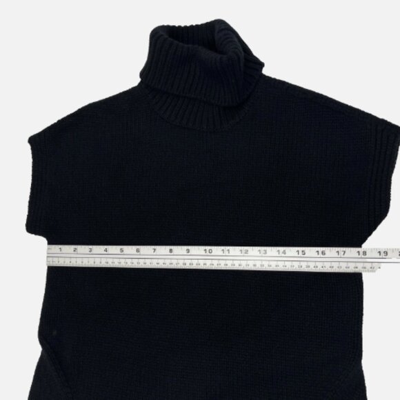 Derek Lam 100% Italian Cashmere Sweater Black Thick Knit Turtleneck - Picture 8 of 12